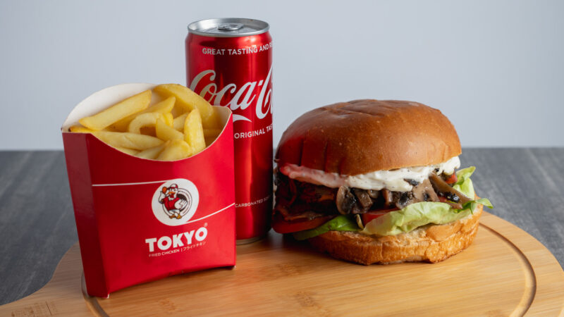 Mushroom magic burger meal